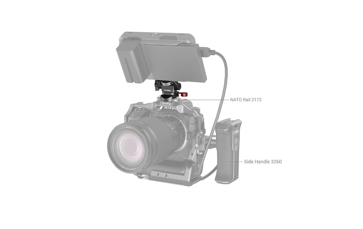 SmallRig 2906B Montagesatz (Monitorhalterung, NATO-Klemme) – Aluminium/Edelstahl, 53,8 × 36 × 52,6 mm – Schwarz