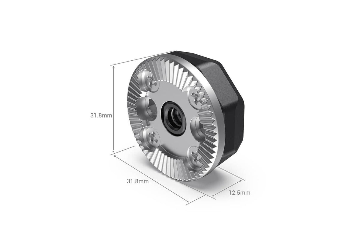 SmallRig SAP2804 ARRI-Standard Rosette – 1/4"-20, 31,8 × 31,8 × 12,5 mm – für BMPCC 4K/6K – Schwarz/Silber