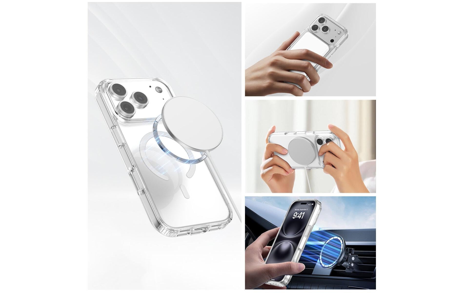 4smarts 360° Premium Backcover – für Apple iPhone 17 Pro Max, Transparent, Displayschutz, Montagerahmen