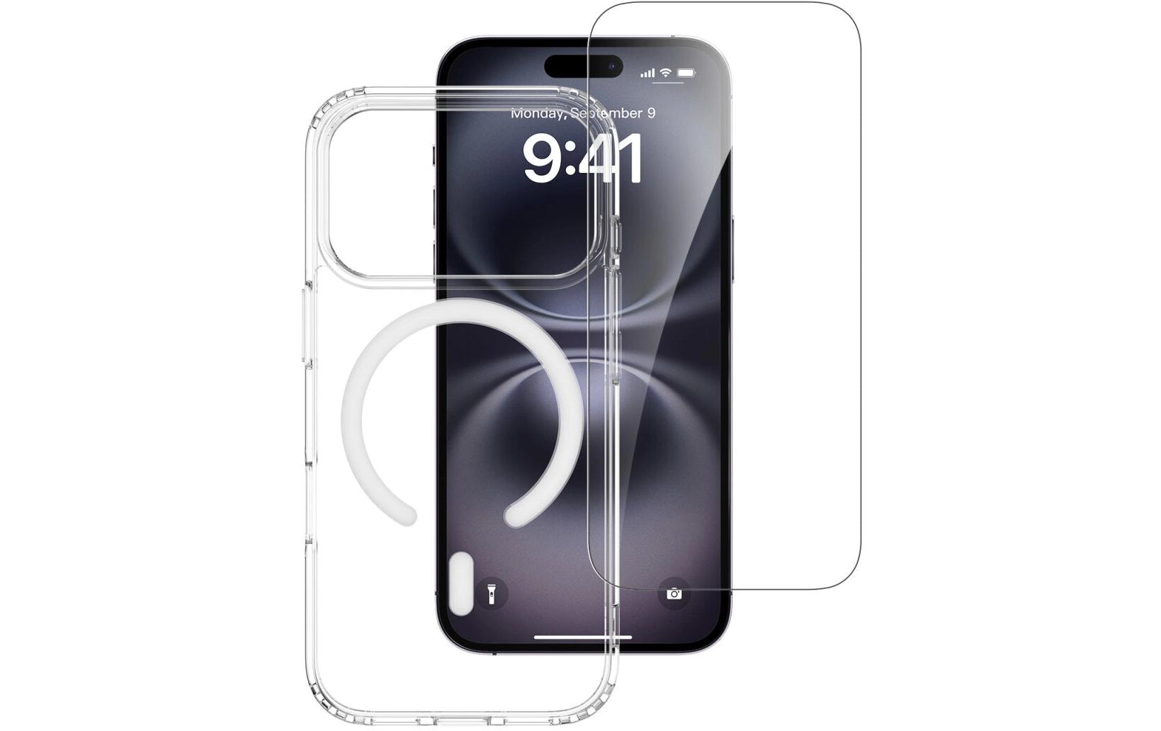 4smarts 360° Premium Set Backcover – für Apple iPhone 17 Pro, MagSafe, PC+Gehärtetes Glas, Transparent