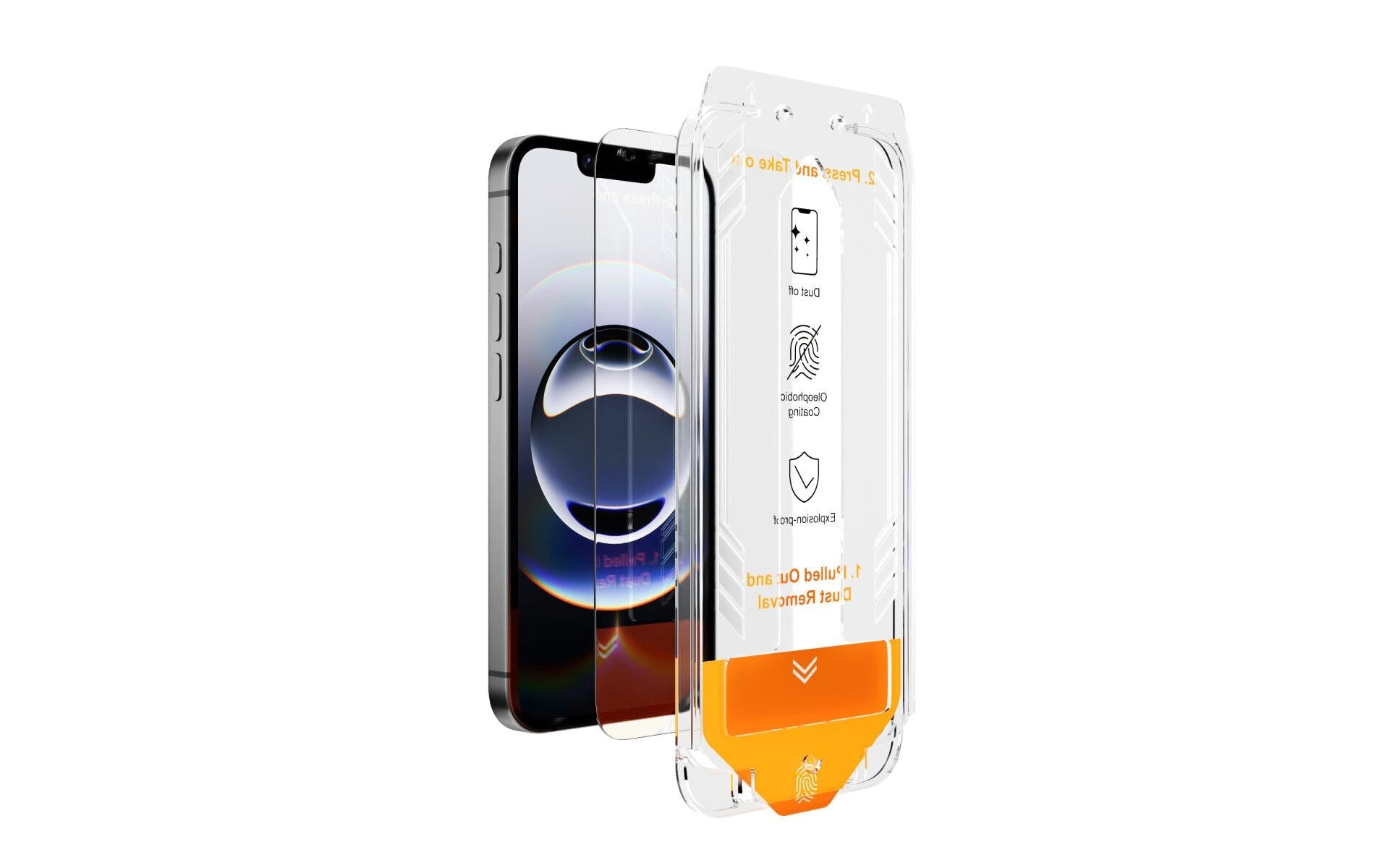 4smarts Displayschutz – für Apple iPhone 13/13 Pro/14 – Panzerglas – kratzfest, Anti-Staub-Set