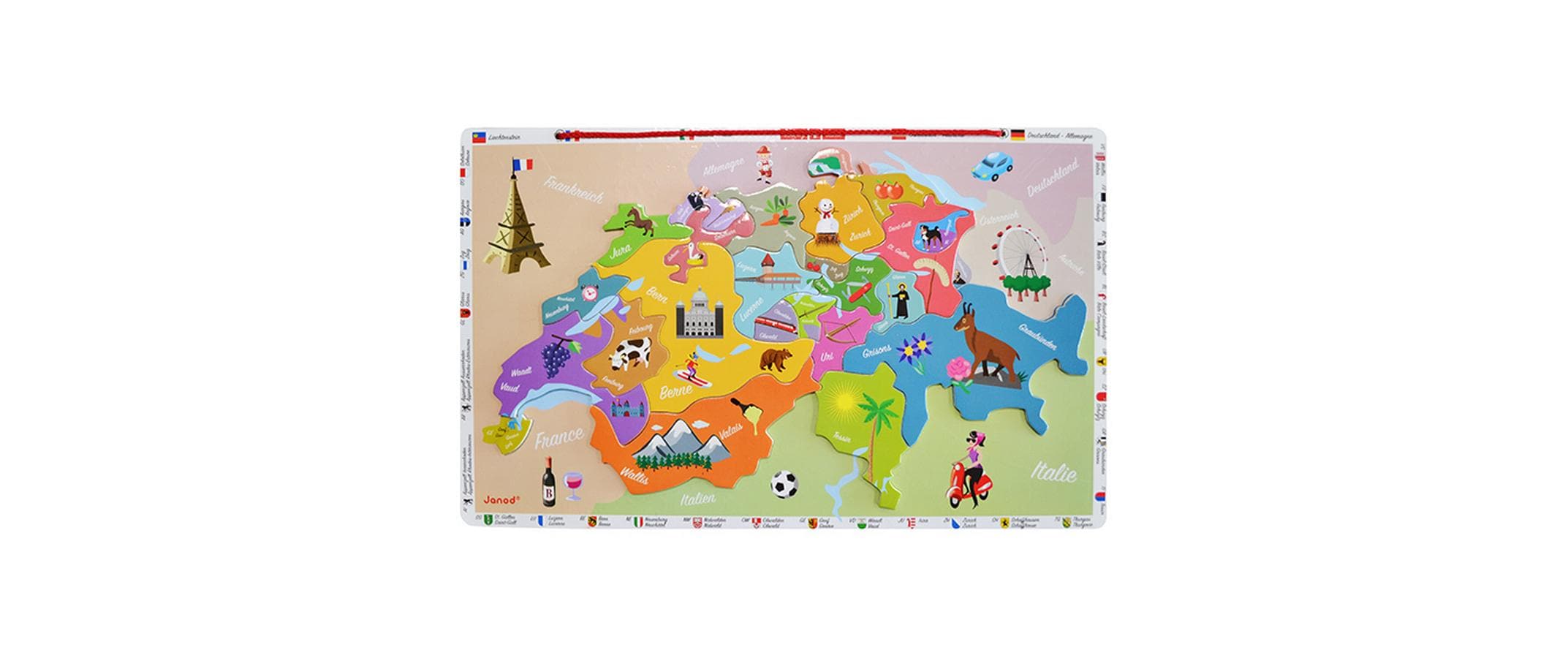 JANOD Magnet-Set – Magnetkarte Schweiz, 24 Teile, ab 7 Jahren