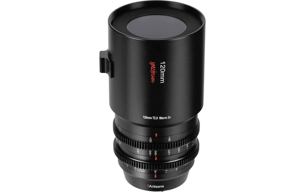 7Artisans 120T29B-R 120 mm T2,9 Makroobjektiv – Canon RF – 2× Makro, Naheinstellgrenze 0,3 m