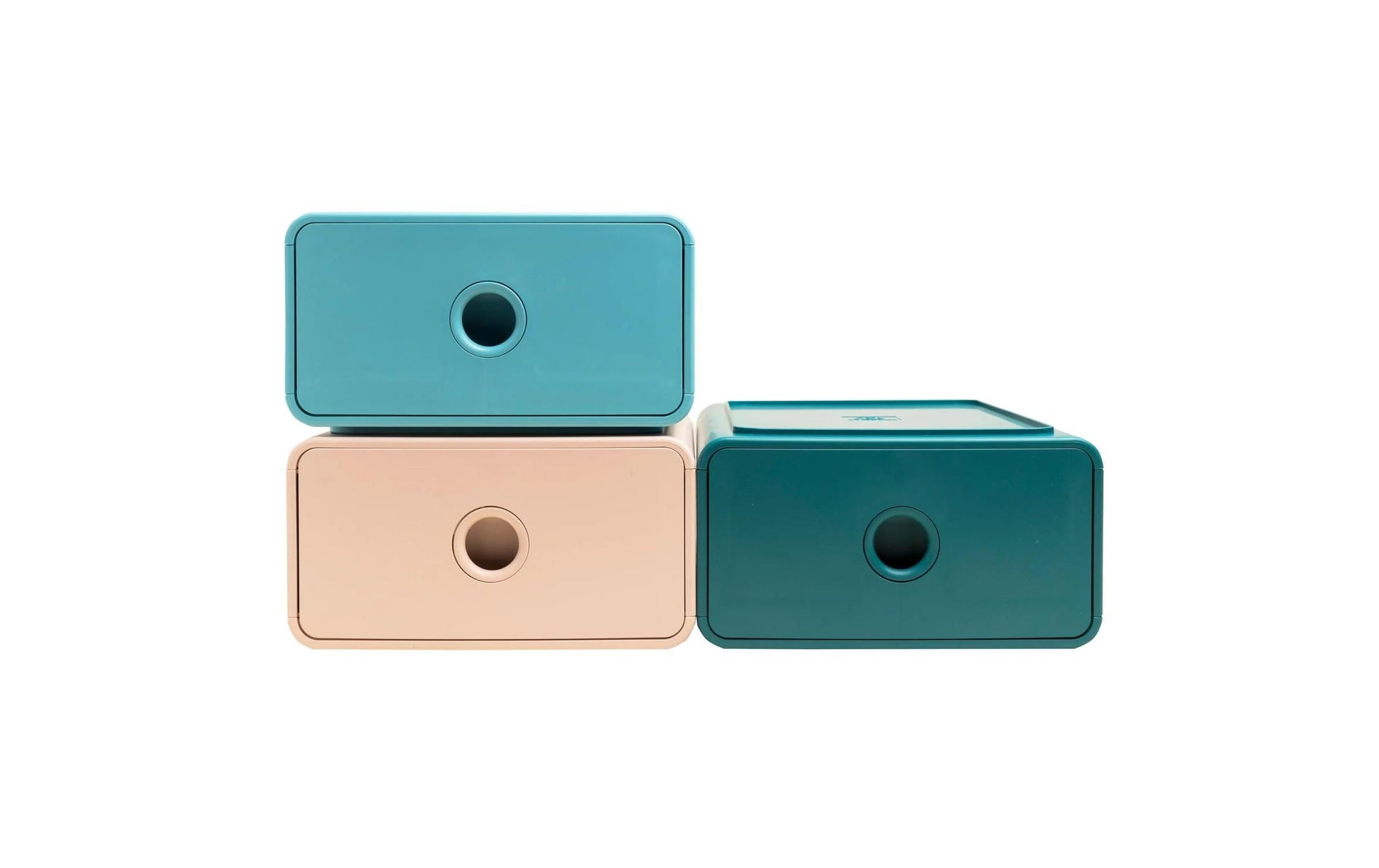 Exacompta SKANDI Schubladenelement – 1 Schublade, für A5+, stapelbar, rosa, Polystyrol (PS)