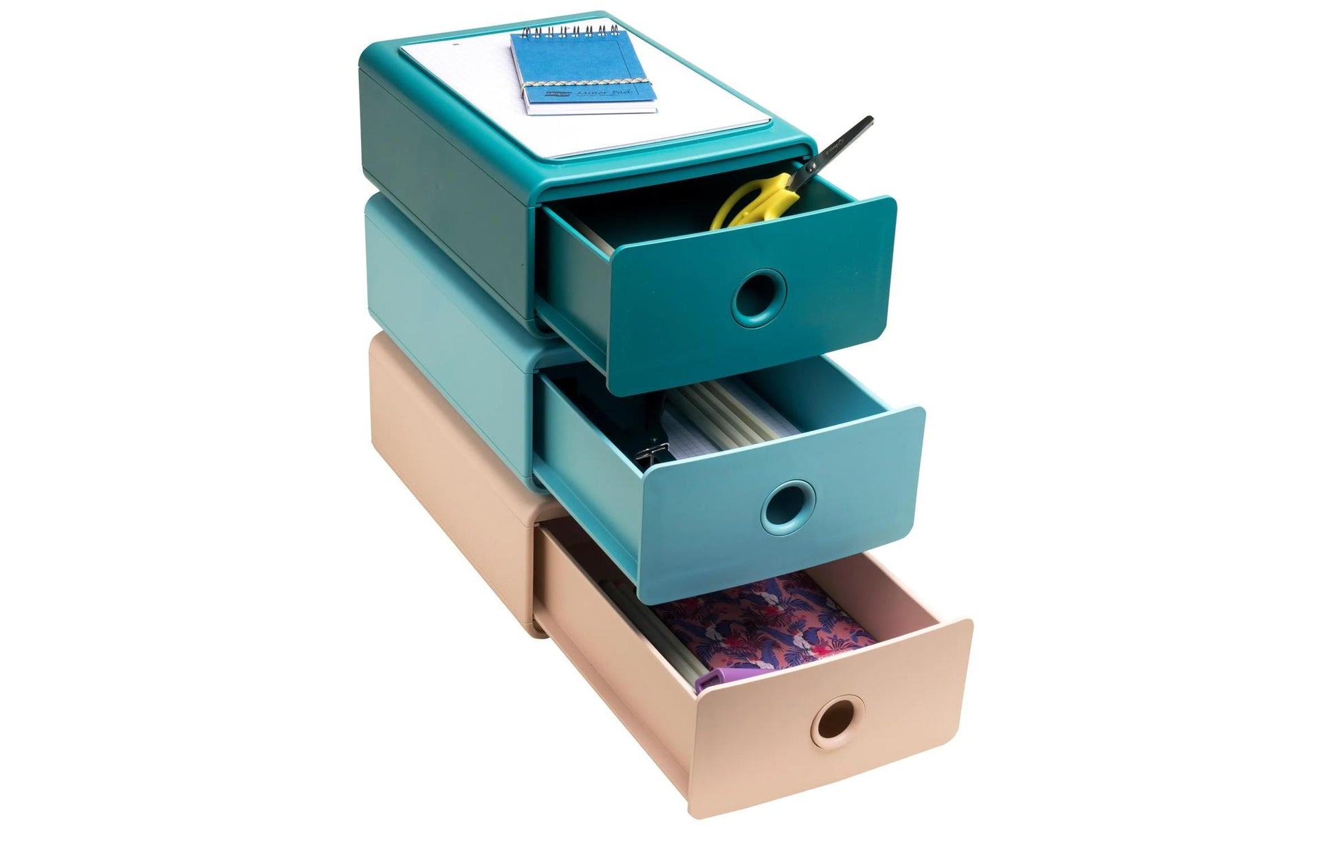 Exacompta SKANDI Schubladenelement – 1 Schublade, für A5+, stapelbar, rosa, Polystyrol (PS)