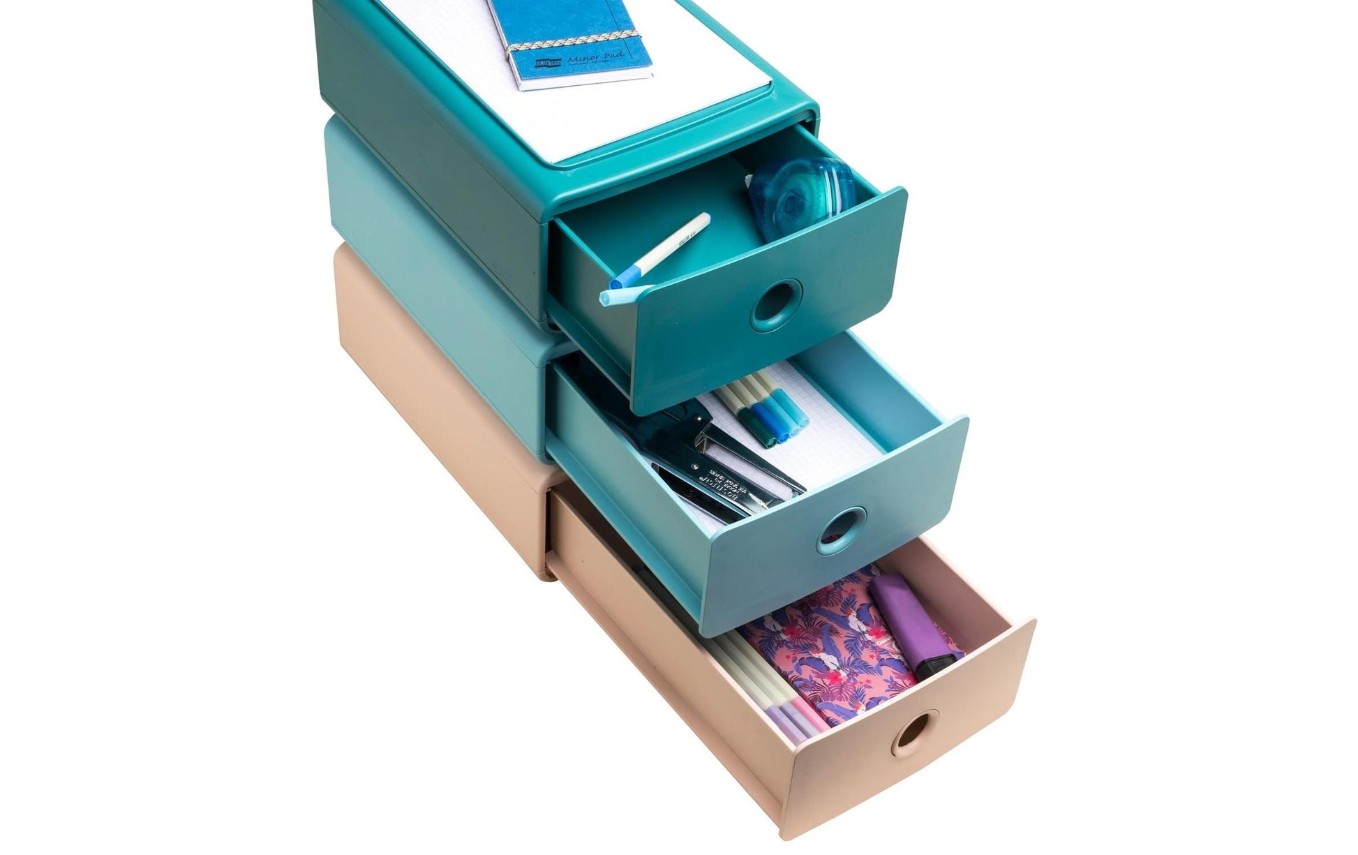 Exacompta SKANDI Schubladenelement – 1 Schublade, für A5+, stapelbar, rosa, Polystyrol (PS)