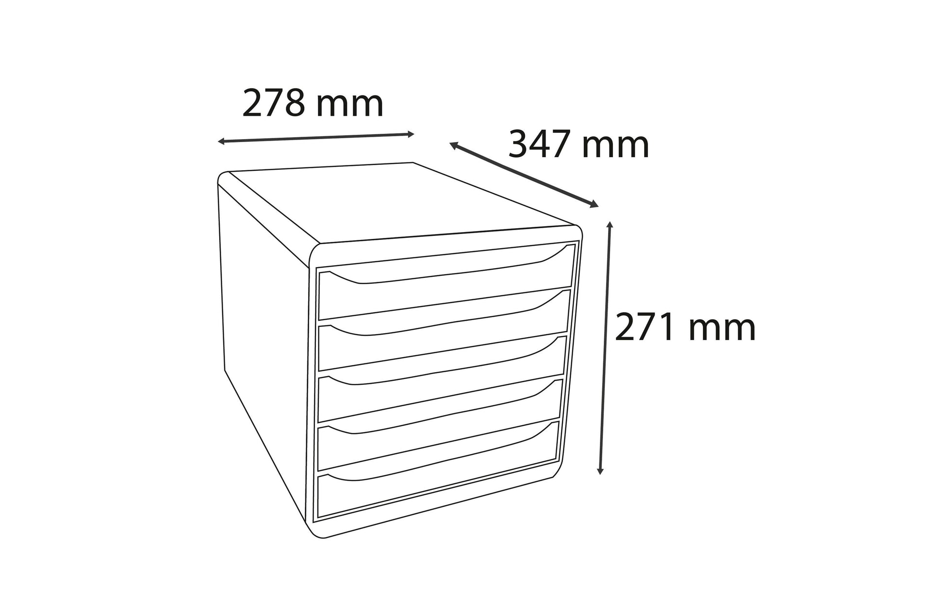 Exacompta Schubladenelement Big-Box Plus – für Format A4/A4+ – 278 × 271 × 347 mm