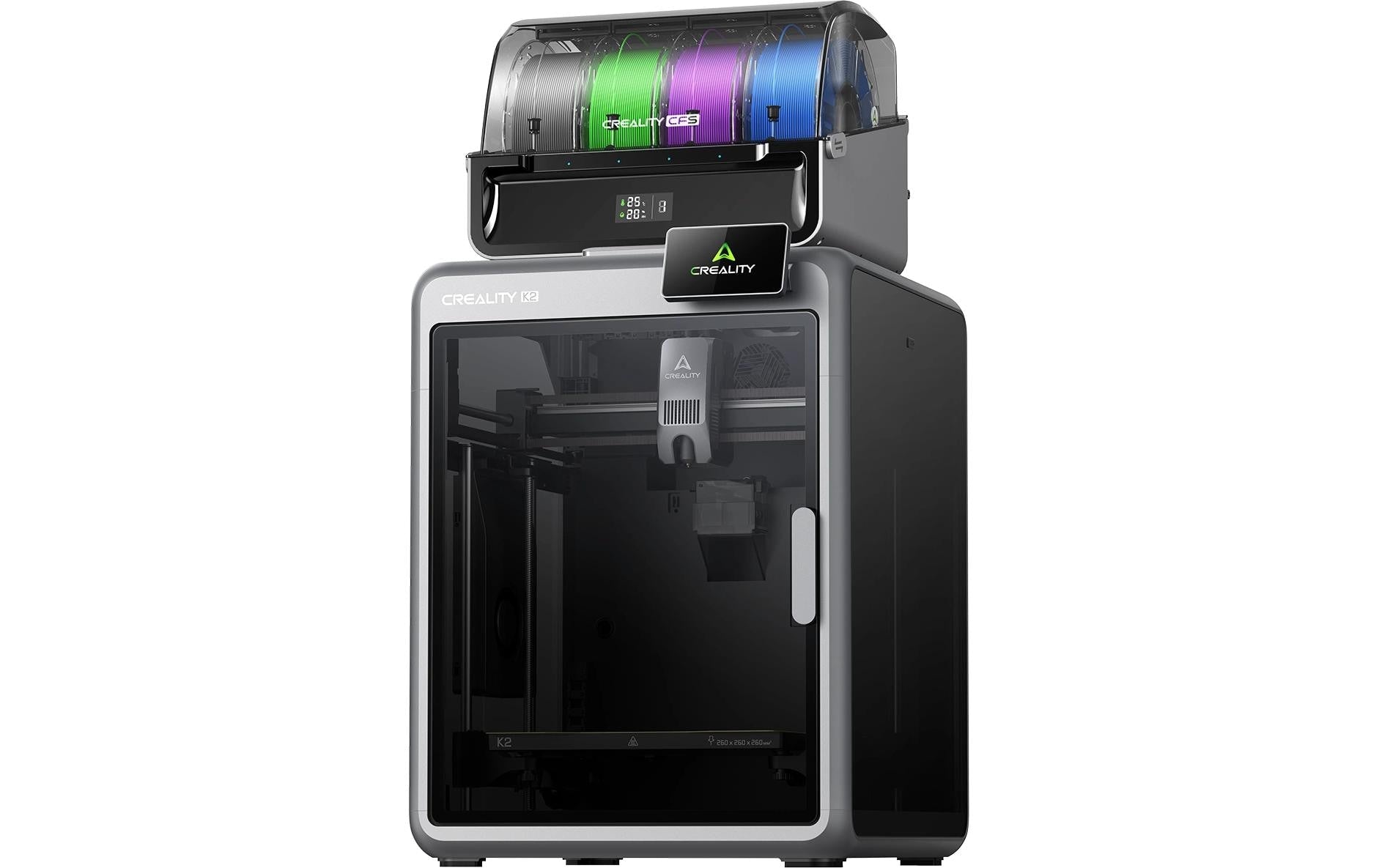 Creality 3D Creality K2 inkl. CFS – FDM-3D-Drucker, 260×260×260 mm, 1 Extruder, 0,10 mm