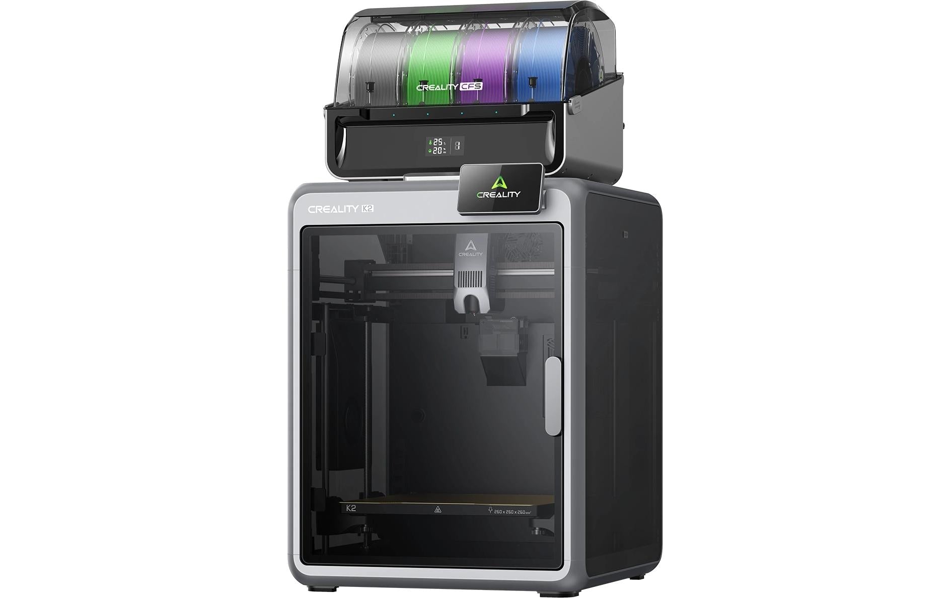 Creality 3D Creality K2 inkl. CFS – FDM-3D-Drucker, 260×260×260 mm, 1 Extruder, 0,10 mm