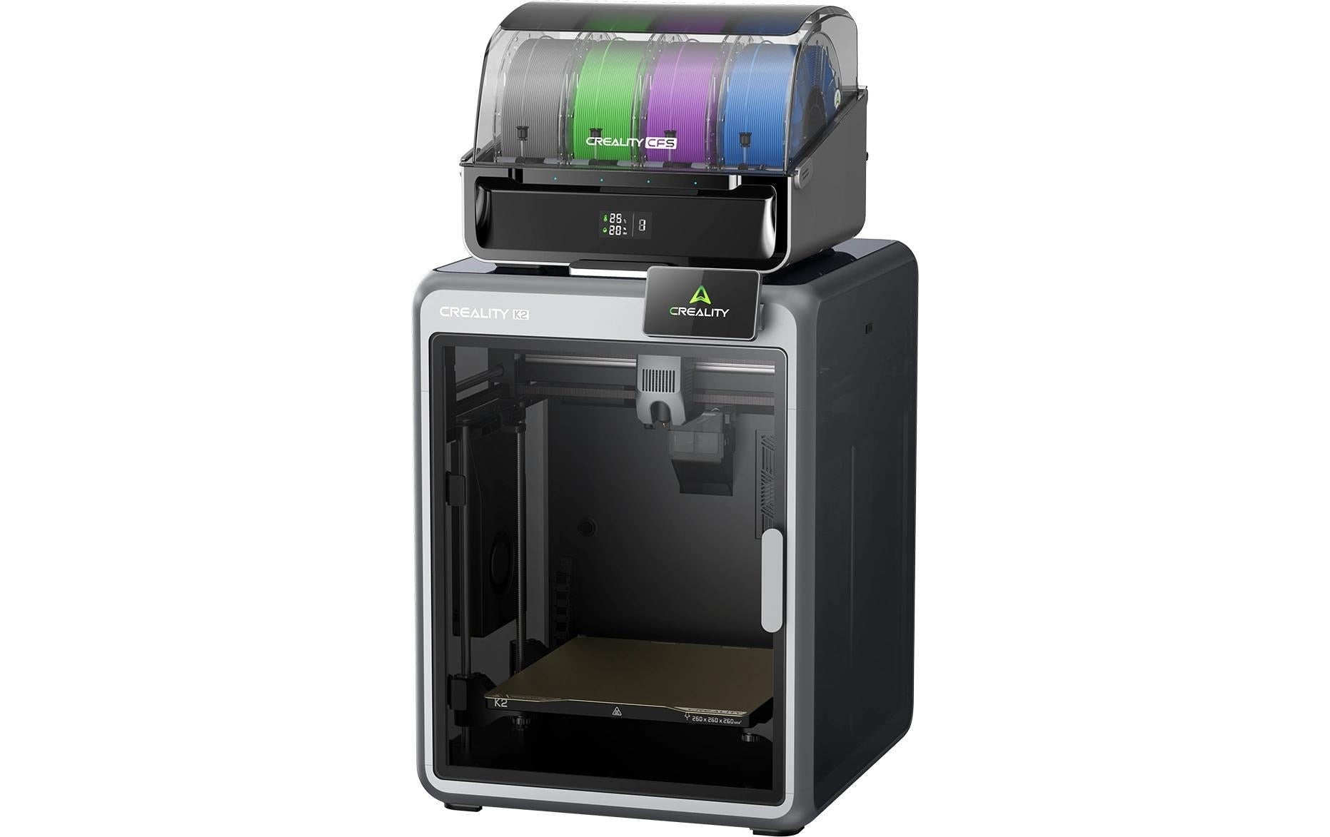 Creality 3D Creality K2 inkl. CFS – FDM-3D-Drucker, 260×260×260 mm, 1 Extruder, 0,10 mm
