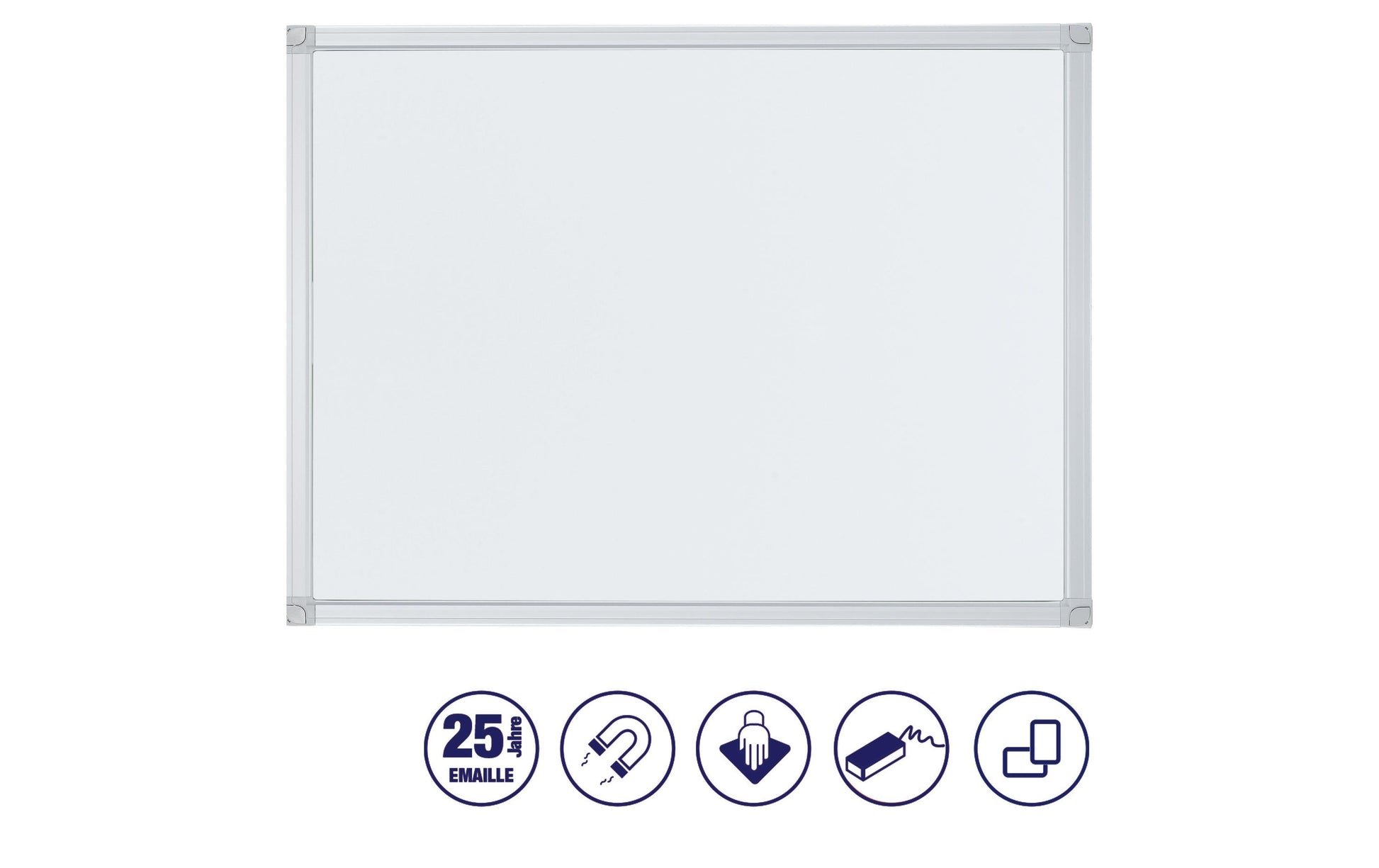 Franken Whiteboard – 150 × 100 cm, Emaille, magnetisch, Aluminiumrahmen, Wandmontage
