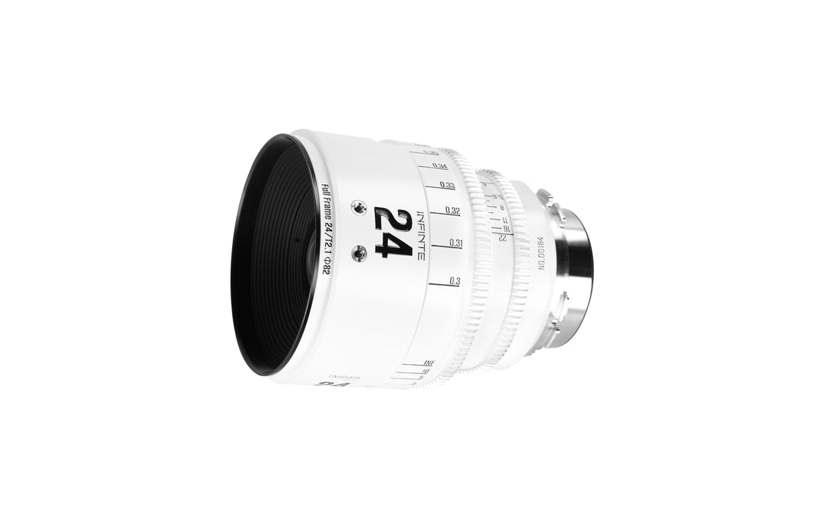 7Artisans 24T21W-PL INF 24 mm T/2.1 Kinoobjektiv – PL-Bajonett – für Vollformat – Weiss
