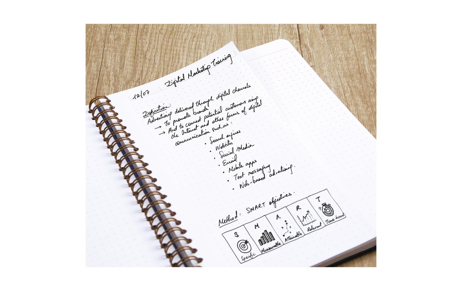 Clairefontaine Notizbuch – A5+ – 120 Seiten – 90 g/m² – Doppelspirale, perforiert, Einstecktasche, grün, PEFC