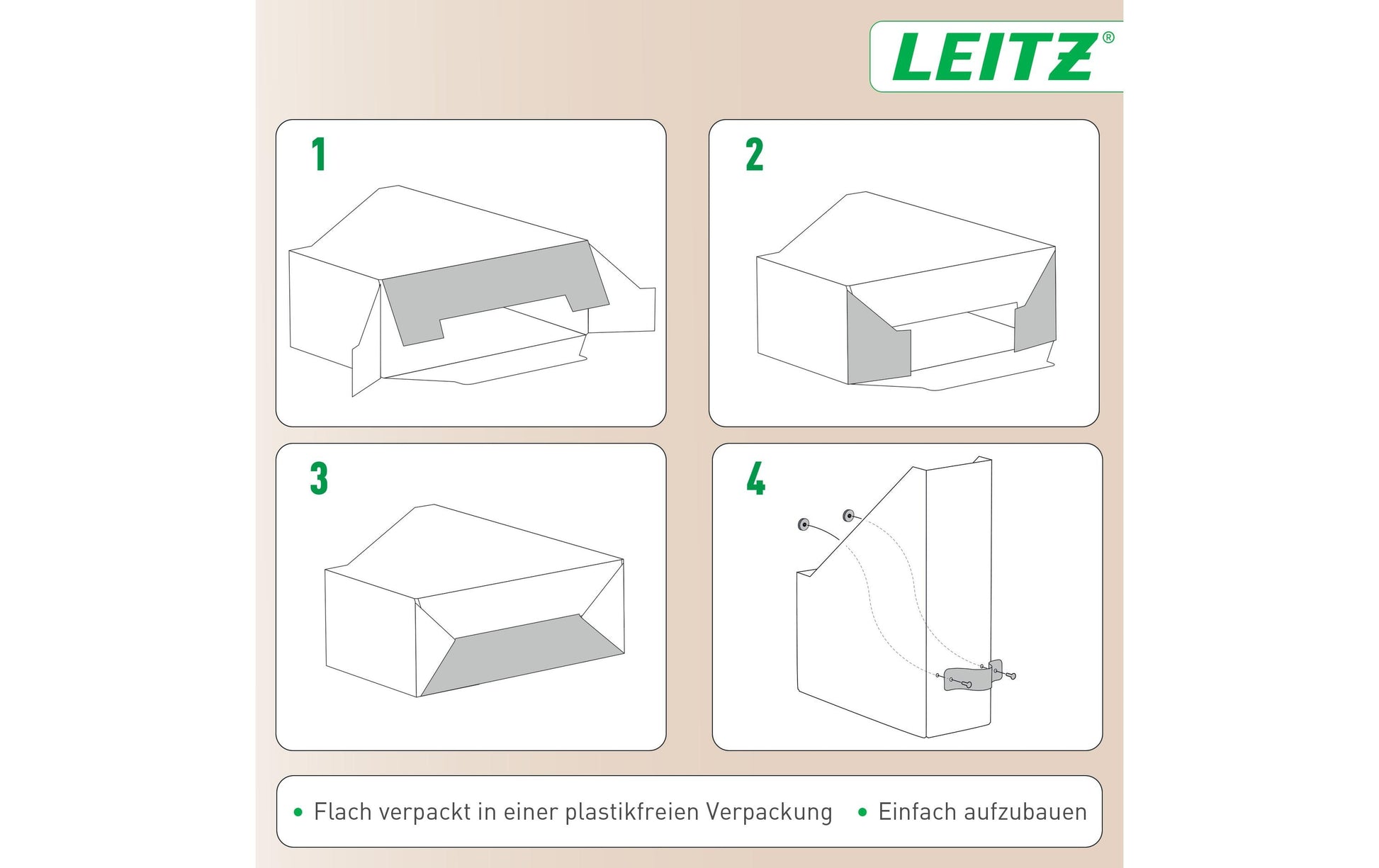 Leitz Puro A4 Stehsammler – 100 mm, stapelbar, nachtblau, Karton