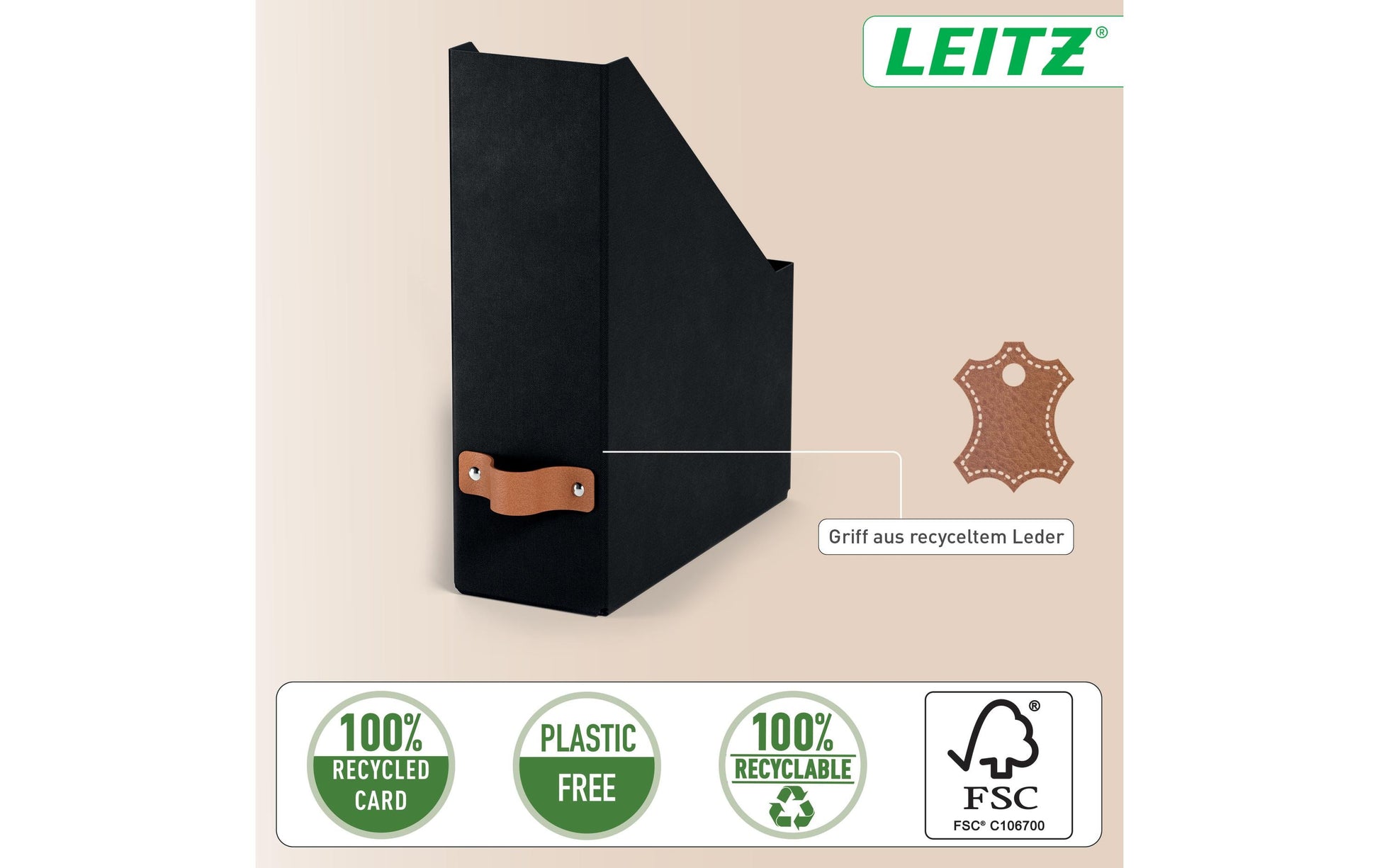 Leitz Stehsammler – Karton, Schwarz, 100×260×310 mm, 2 Stk.