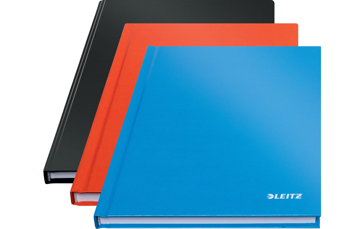 Leitz Notizbuch – A5 – kariert 5 mm – 80 Seiten – 90 g/m² – Hardcover, hellrot, FSC