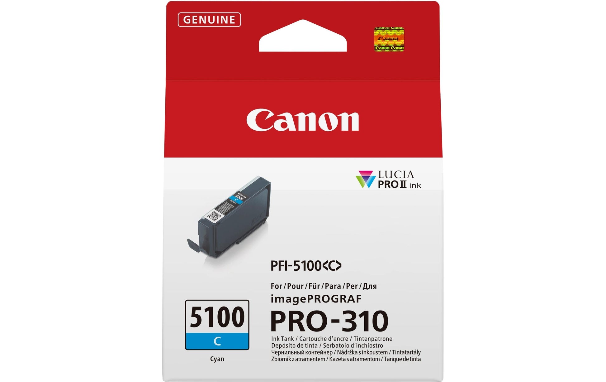 Canon Tintenpatrone PFI-5100 C, Cyan – für PFI-5100-Serie