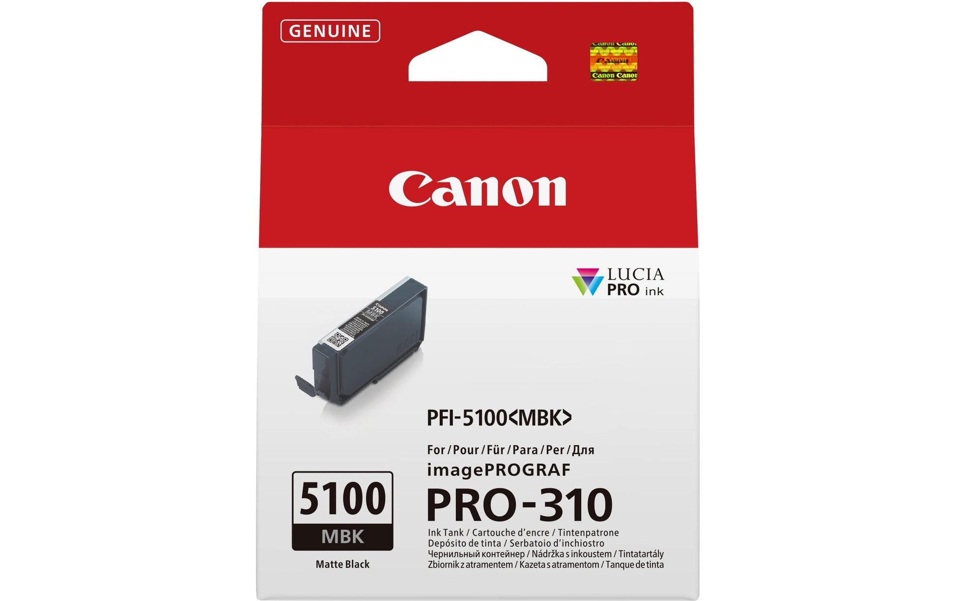 Canon Tintenpatrone PFI-5100 MBK, Schwarz, Original – für imagePROGRAF