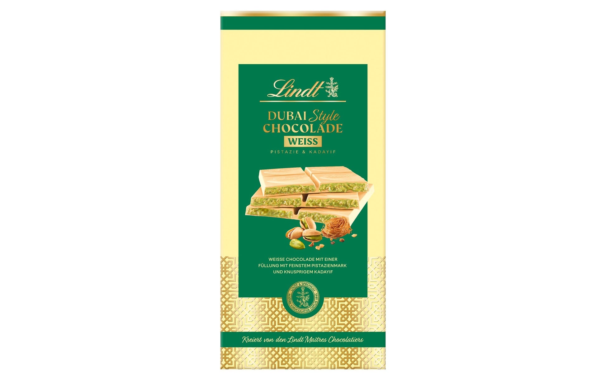 Lindt Dubai Style Schokolade – Pistazien- & Kadayif-Füllung – 150 g