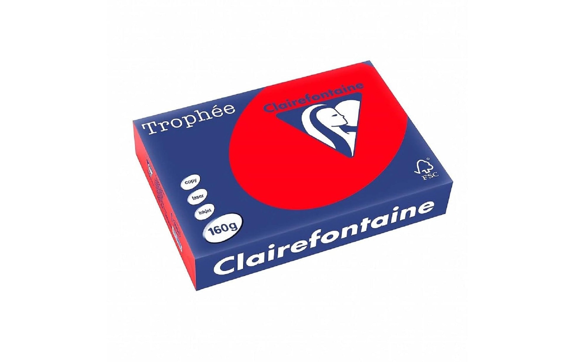 Clairefontaine Kopierpapier – A4, 160 g/m², Korallenrot – für Inkjet/Laser/Kopierer – 250 Blatt