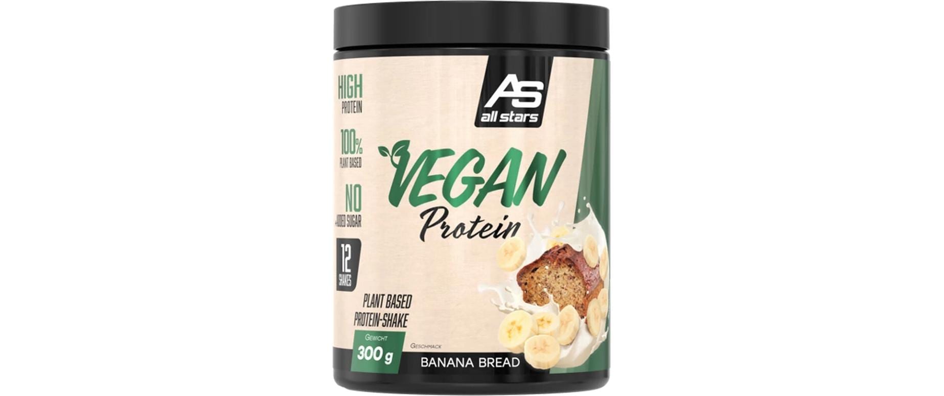 ALL STARS Fitness Products All Stars Proteinpulver Banane – glutenfrei, vegan – 300 g