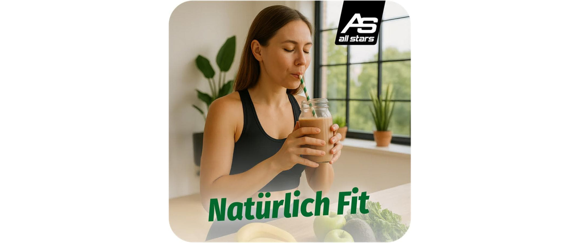 ALL STARS Fitness Products All Stars Proteinpulver Banane – glutenfrei, vegan – 300 g
