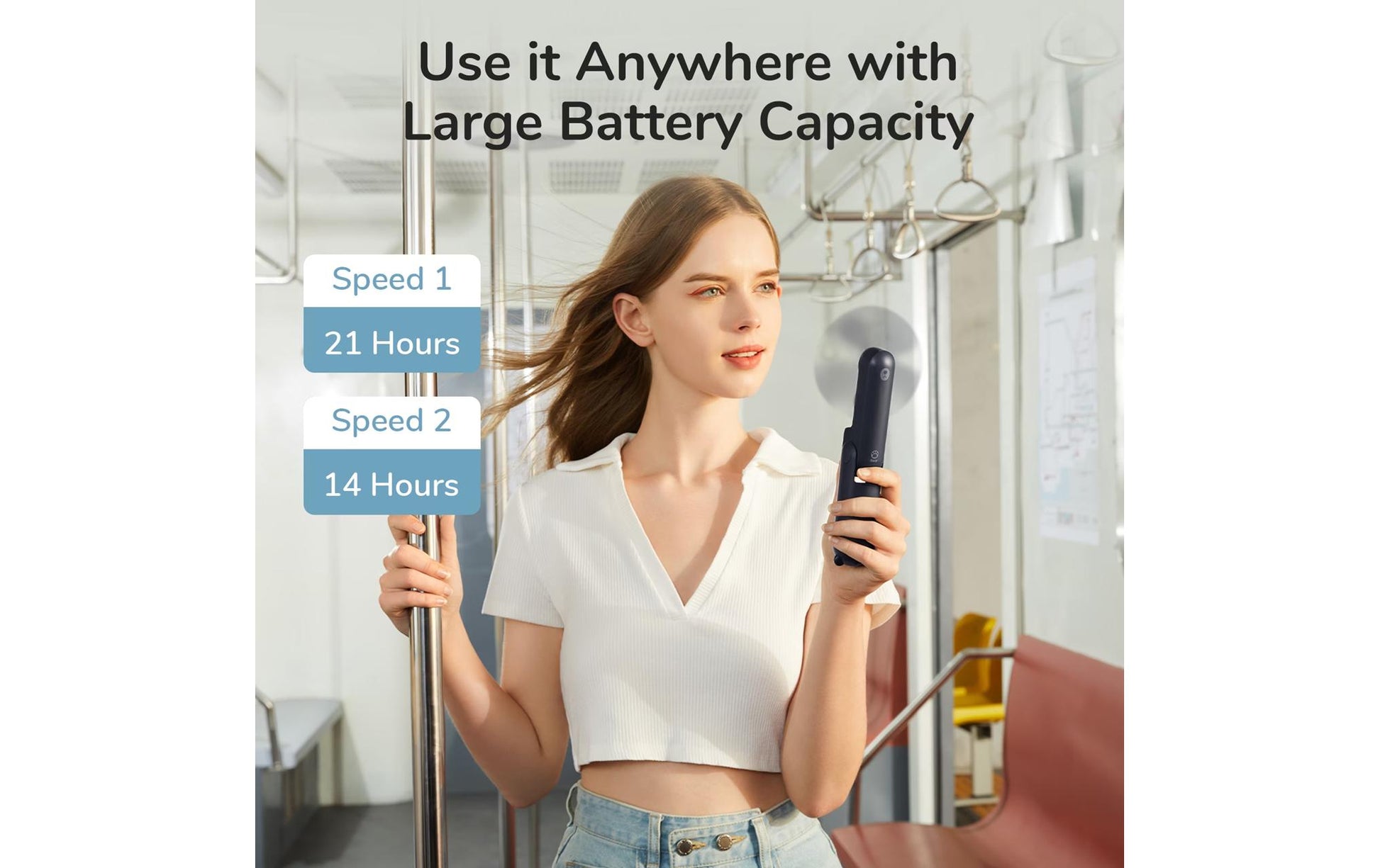 Jisulife Handventilator Life 8 – 2000 mAh, USB-C, Dunkelblau