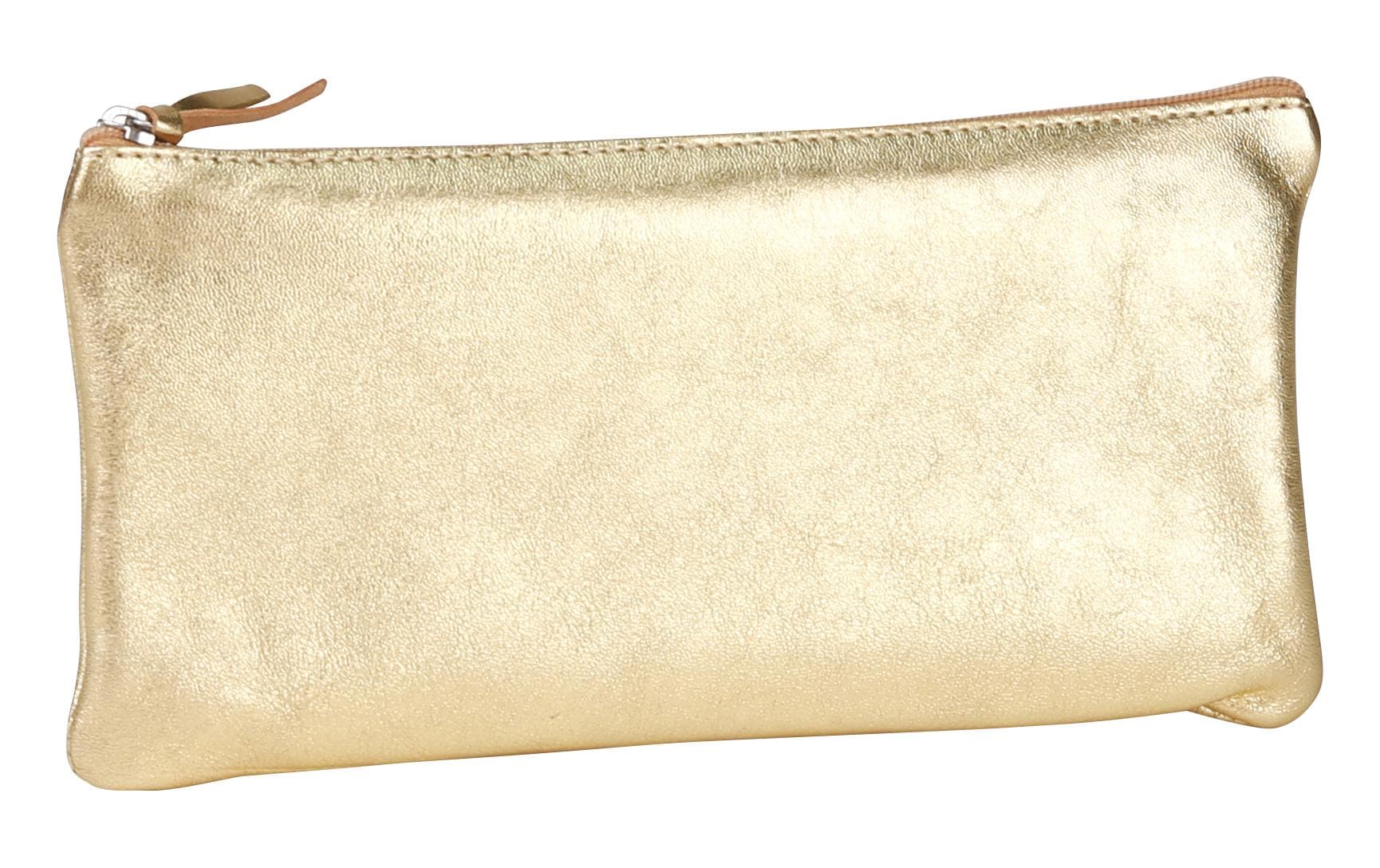 Clairefontaine Gaia Etui, leer – gold – Leder – 22 × 11 × 3 cm