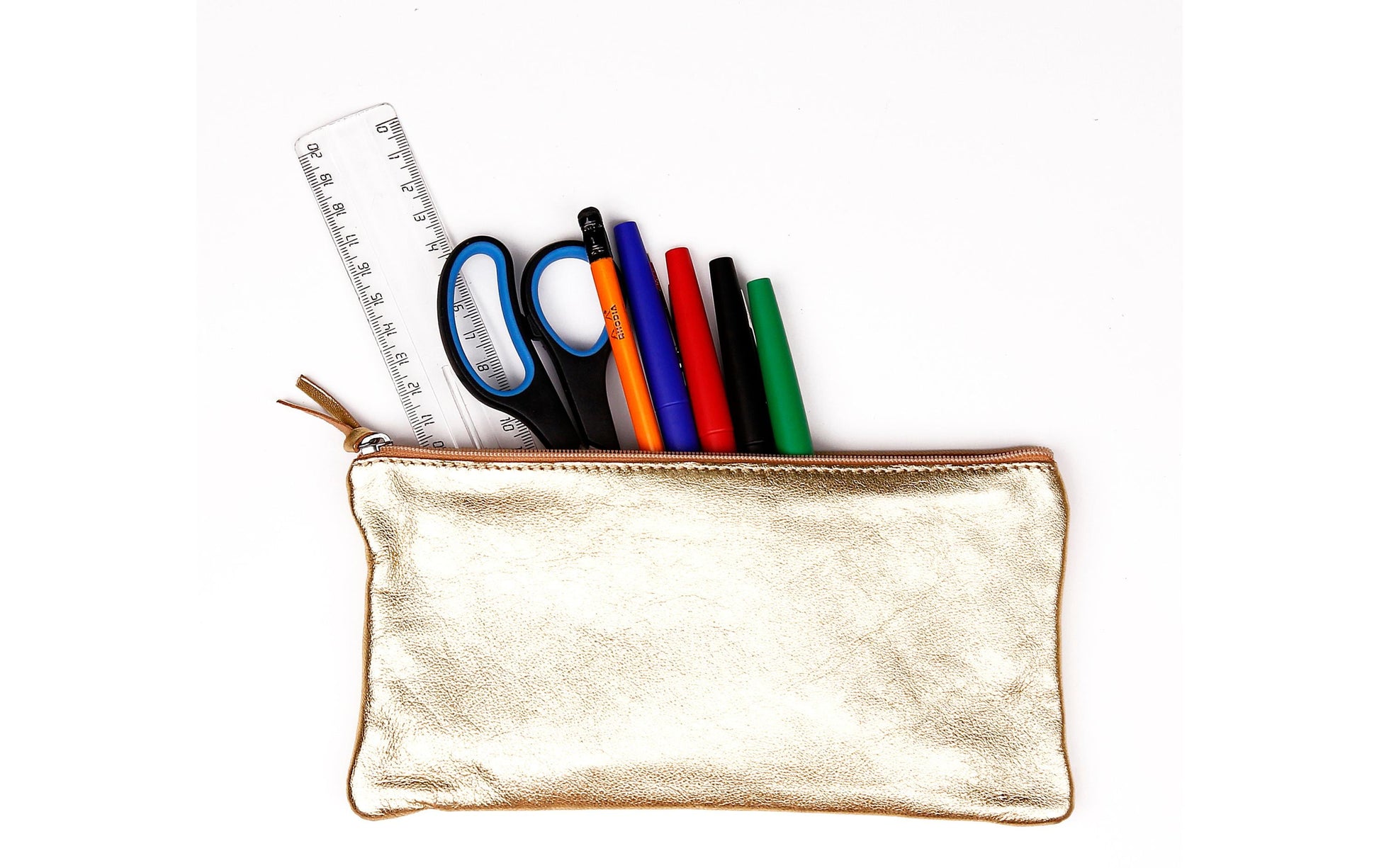 Clairefontaine Gaia Etui, leer – gold – Leder – 22 × 11 × 3 cm