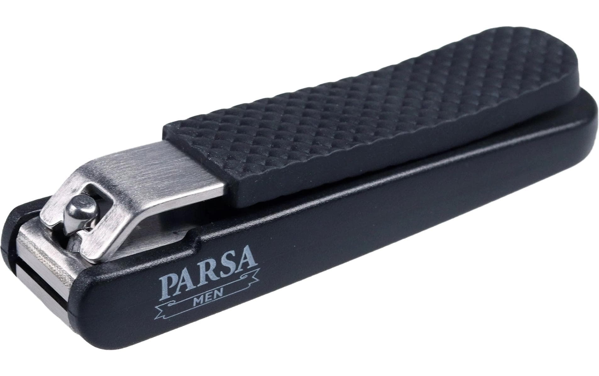 Parsa Beauty Nagelknipser – für Herren, Flachblatt – 1 Stk – Schwarz – Edelstahl/TPR