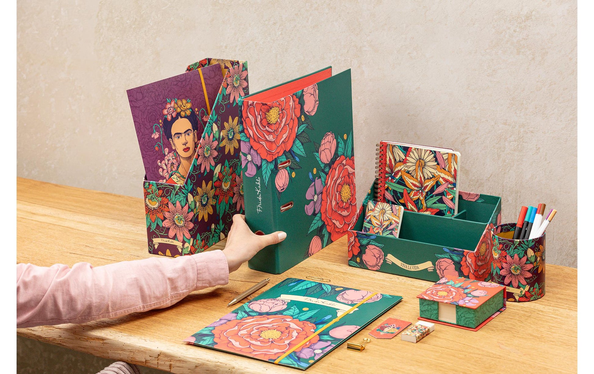 Clairefontaine Frida Kahlo Ringbuch – 2 Ringe – für A4 – Rückenbreite 7 cm – Mehrfarbig