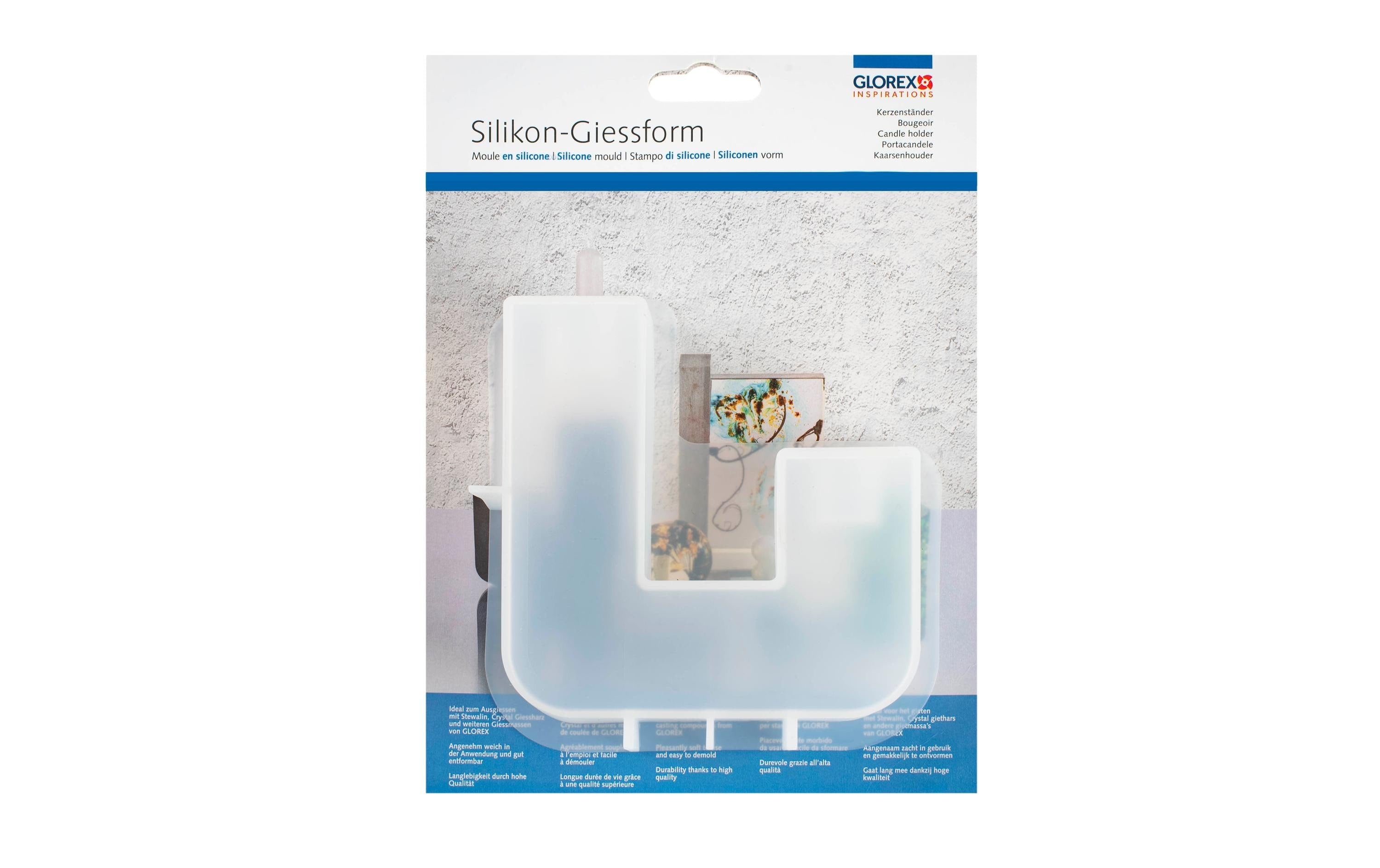 GLOREX Kerzengiessform, 17,6 × 27,3 × 4,1 cm, weiss, 1 Stk