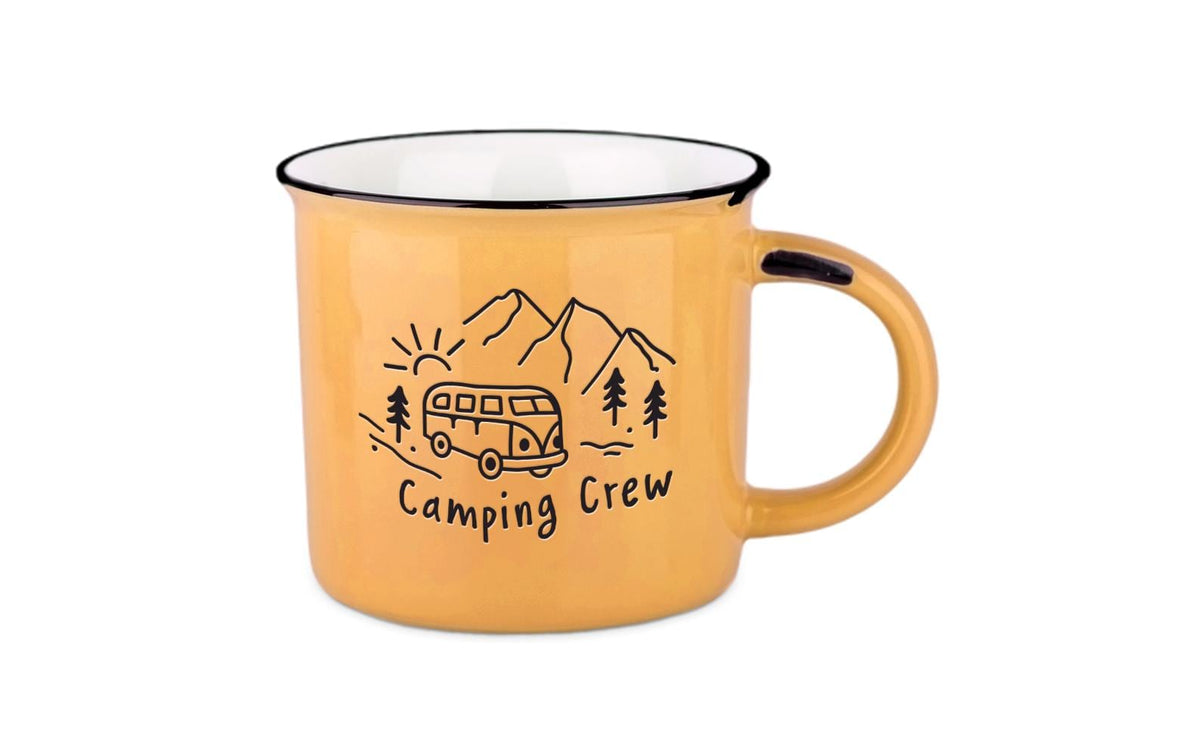 Grafik-werkstatt Vintage Tasse – 400 ml, Keramik, Orange, spülmaschinenfest, mikrowellengeeignet