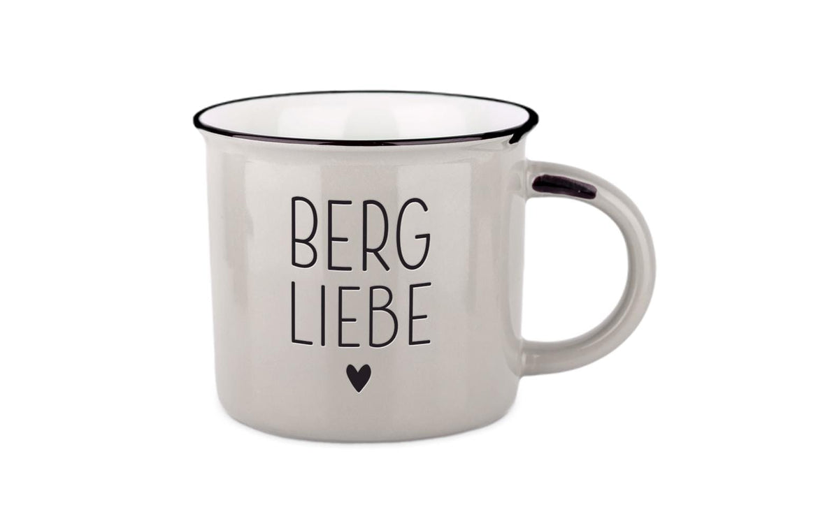 Grafik-werkstatt Becher Vintage – 400 ml, Keramik, Grau, spülmaschinenfest, mikrowellengeeignet