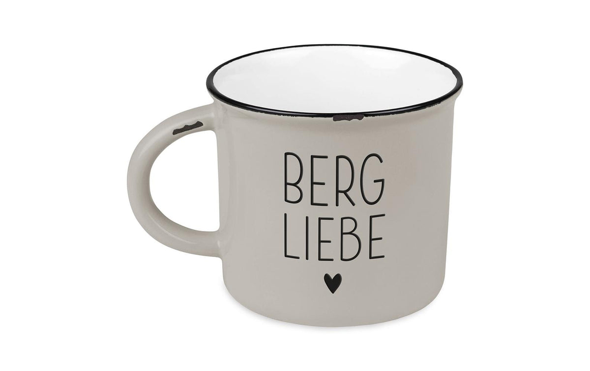 Grafik-werkstatt Becher Vintage – 400 ml, Keramik, Grau, spülmaschinenfest, mikrowellengeeignet