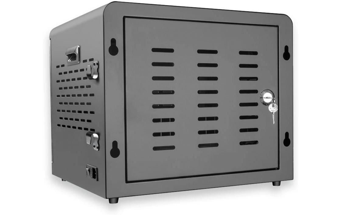 LMP Lade-/Aufbewahrungsschrank – für 16 Geräte – abschliessbar, 500 W Netzteil, 30 W pro Port – Schwarz
