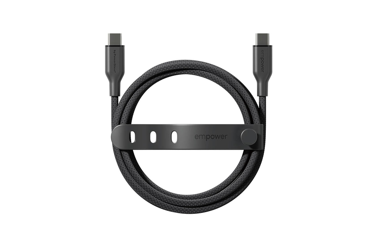 PanzerGlass USB-C auf USB-C Kabel – USB 2.0 (480 Mbit/s) – 2 m – PD 60 W – Schwarz