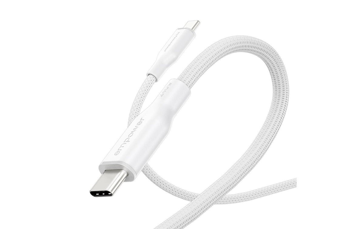 PanzerGlass USB-C auf USB-C Kabel – USB 2.0 (480 Mbit/s) – 2 m – PD 240 W – Silber/Weiss