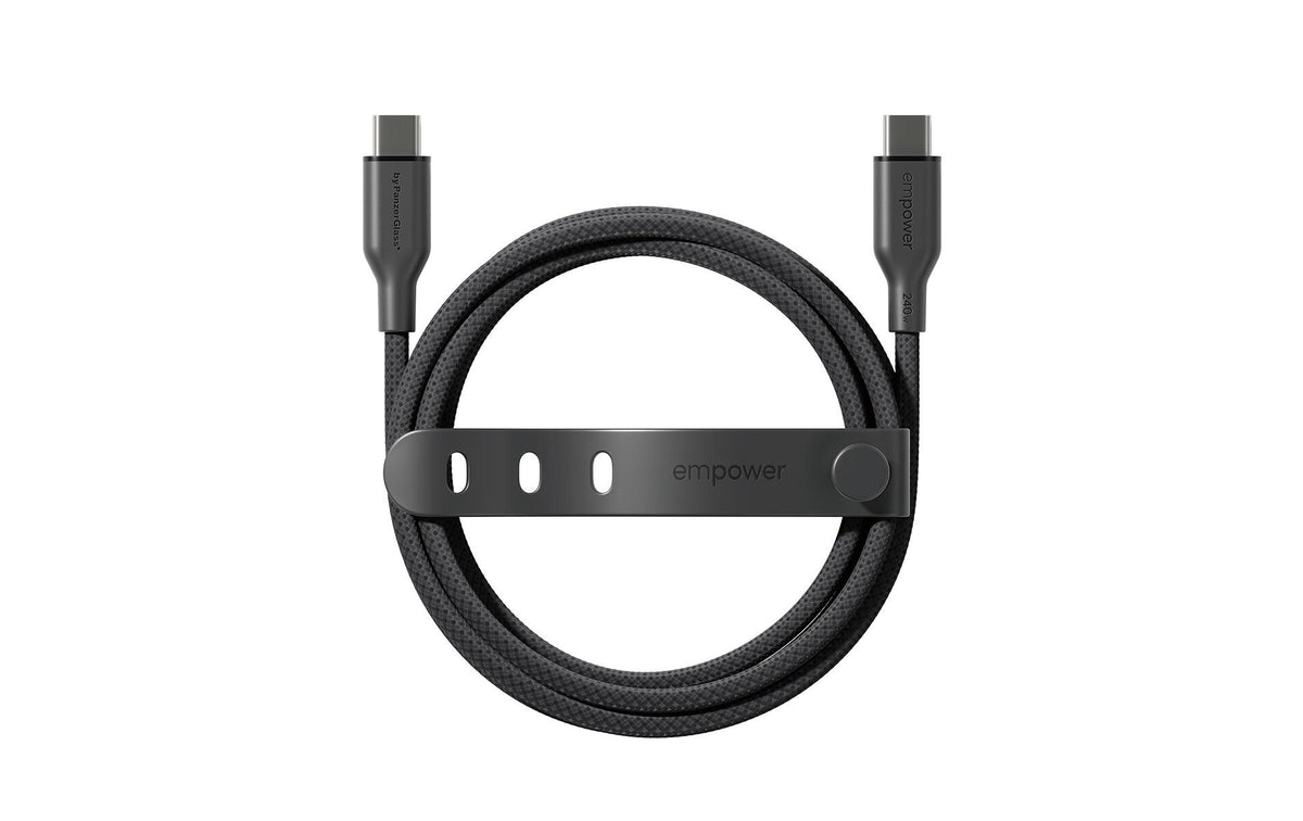 PanzerGlass USB-C auf USB-C Kabel – USB 2.0 (480 Mbit/s) – 1,2 m – PD 240 W – Schwarz