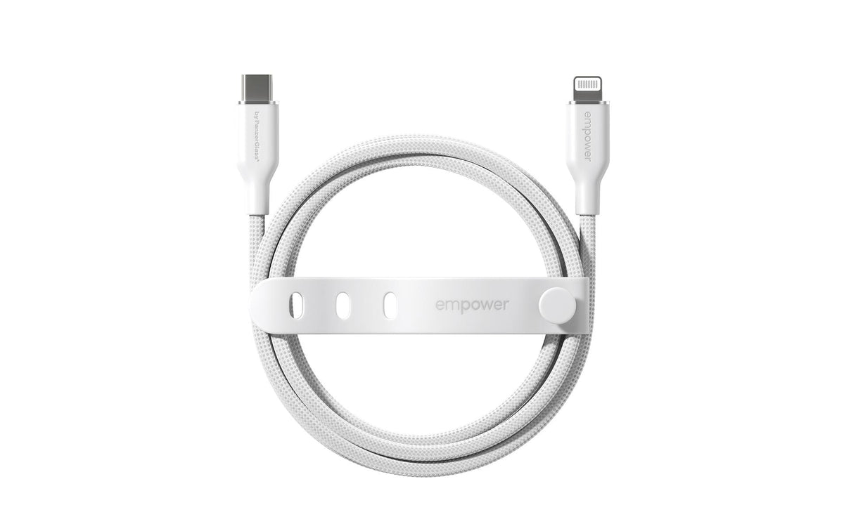 PanzerGlass Daten- & Ladekabel – USB-C auf Lightning 1,2 m, MFi zertifiziert, PD 60 W, Weiss – für iPhone/iPad
