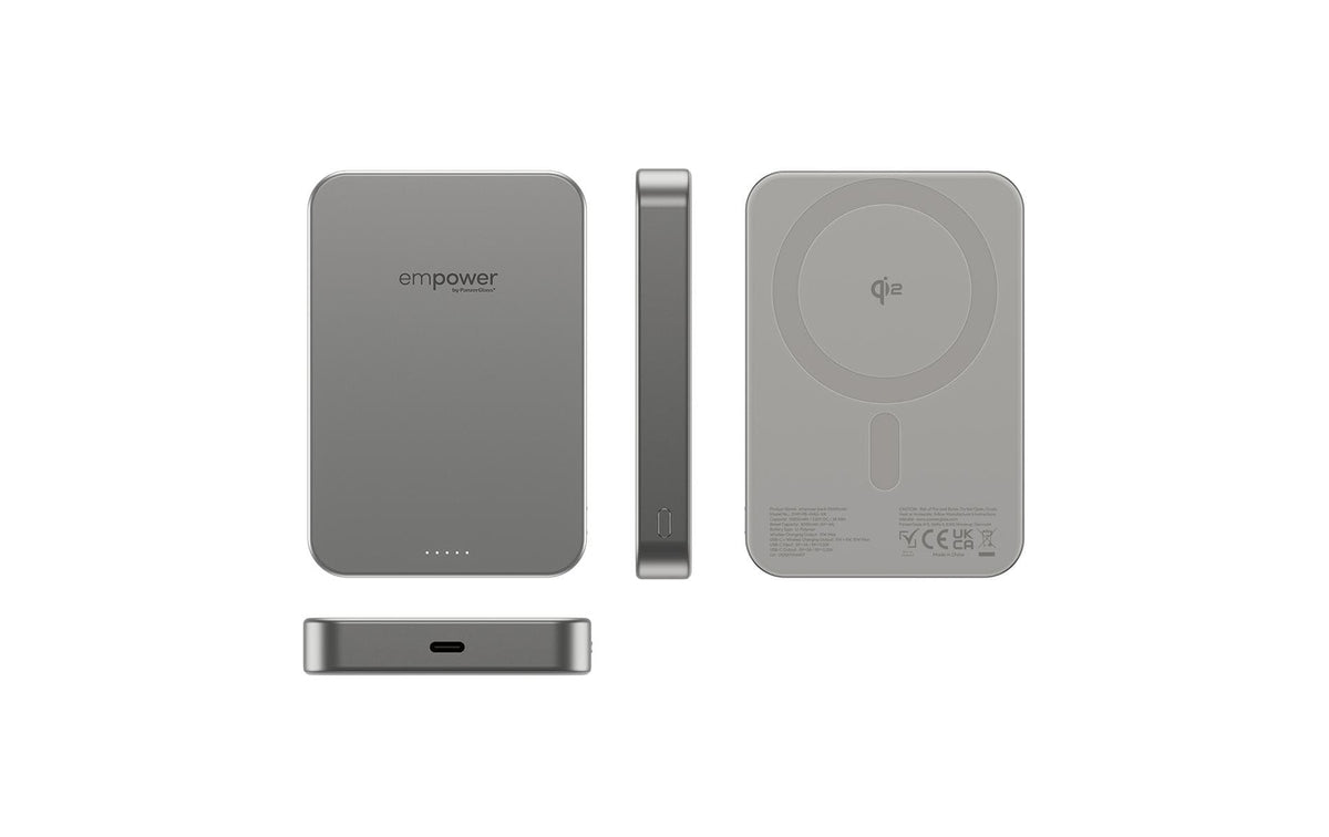 PanzerGlass MagSafe Powerbank 10000 mAh, PD 20 W, 1× USB-C, für iPhone (MagSafe), Titanium