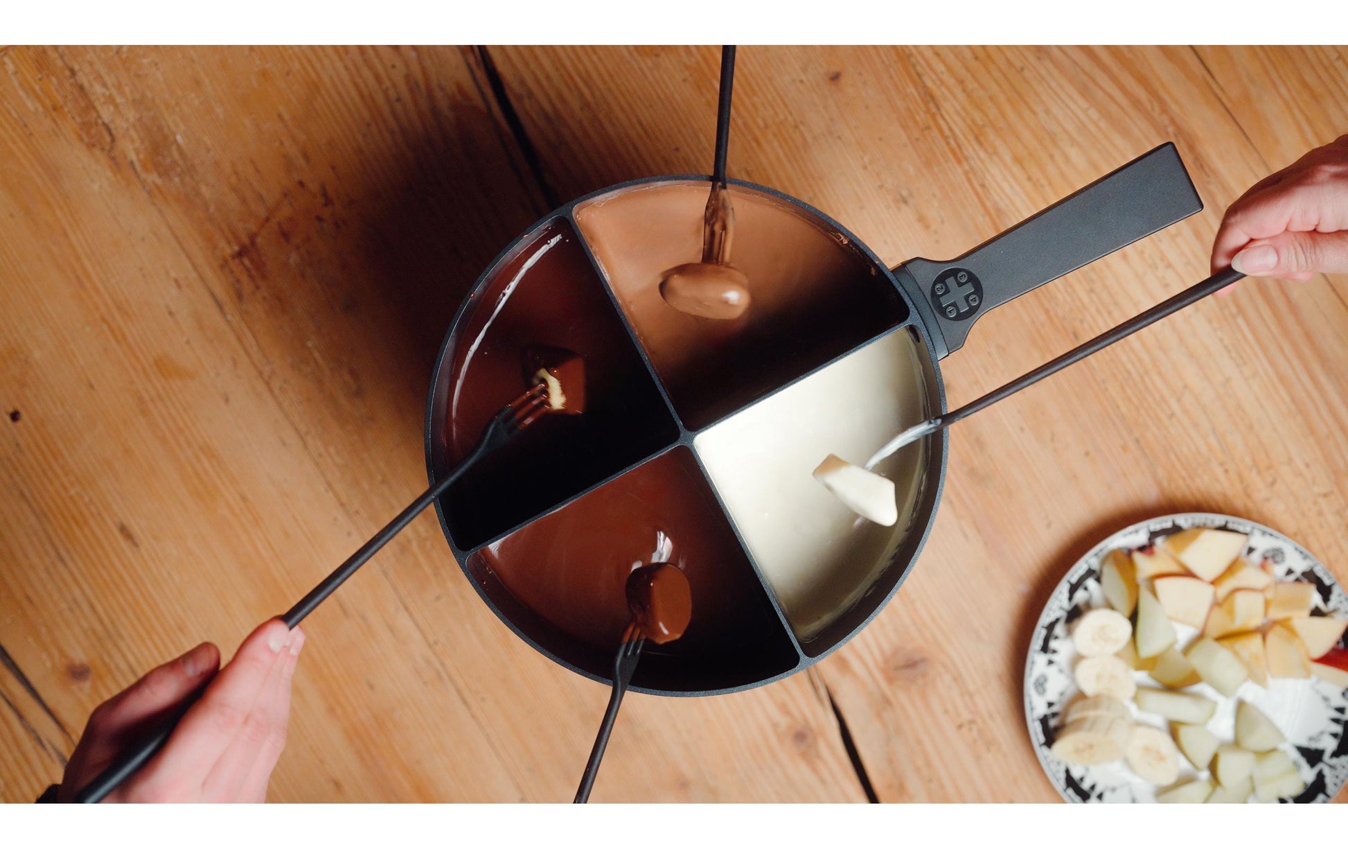 4Fondue Caquelon – Ø 25 cm, Gusseisen, für Käsefondue, Induktion, Rot