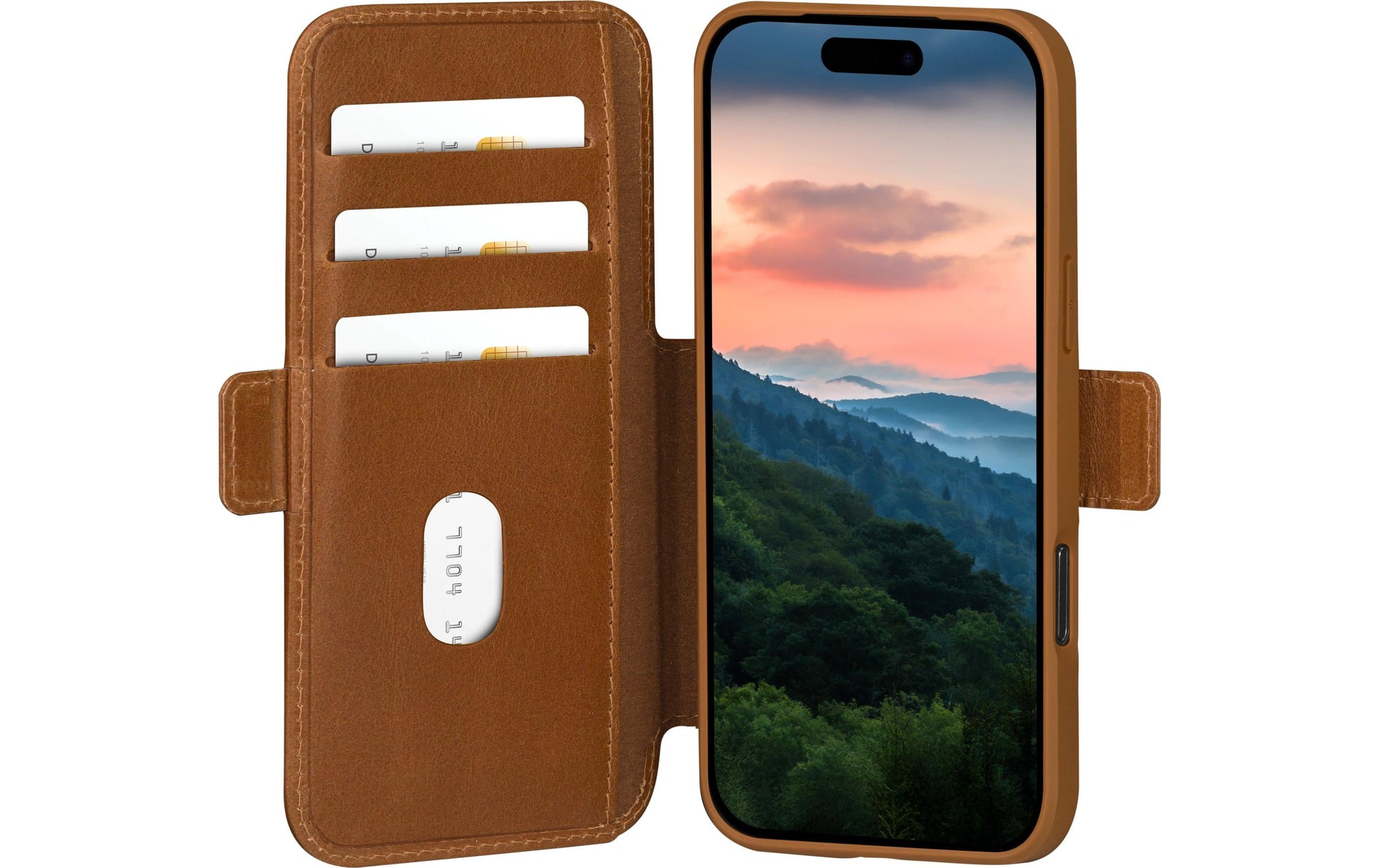 dbramante1928 Copenhagen Wallethülle – für Apple iPhone 17 Pro, mit Ständer, 3 Kartenfächer, Leder, Beige