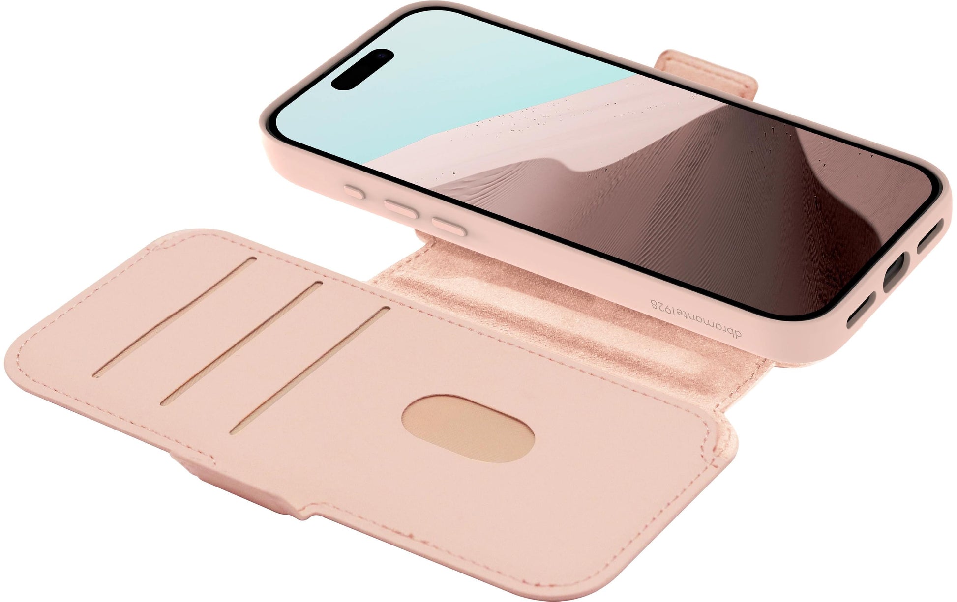 dbramante1928 Lynge MS ICON Folio – für Apple iPhone 17 Pro Max, mit Kartenfach, Kunststoff, Pink Sand