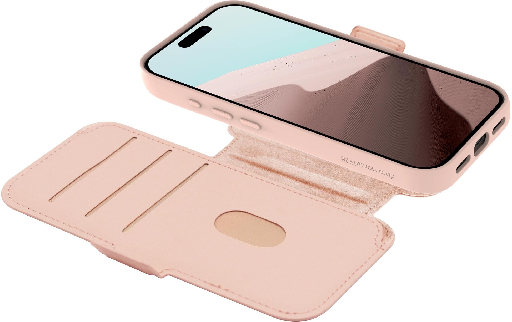 dbramante1928 Lynge MS ICON Wallethülle – für Apple iPhone 17 Pro, 3 Kartenfächer, Kunststoff, Pink Sand