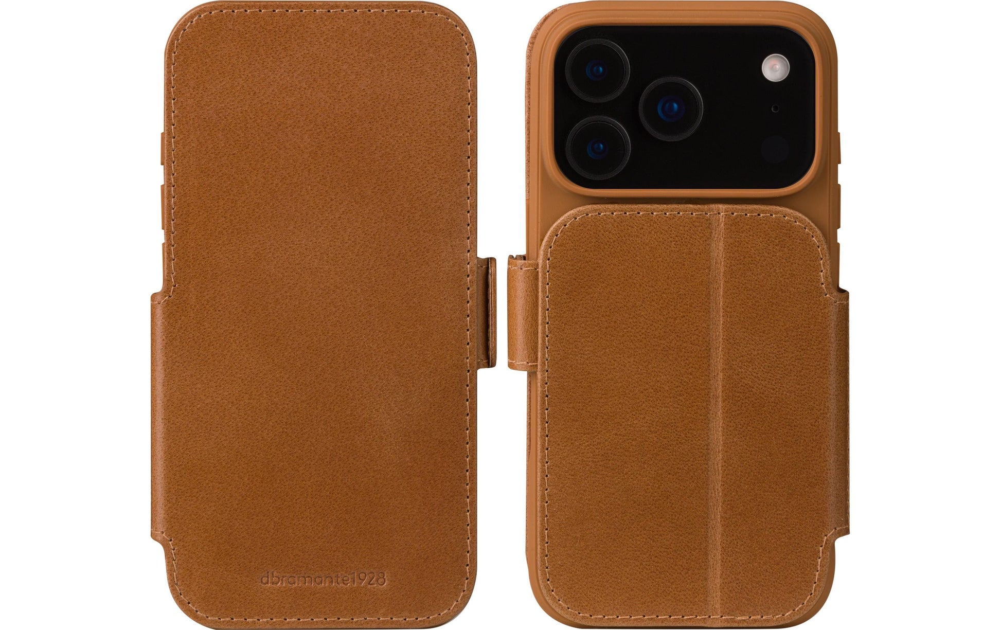 dbramante1928 Copenhagen Wallethülle – für Apple iPhone 17 Pro Max, mit Ständer, 3 Kartenfächer, Leder, Beige