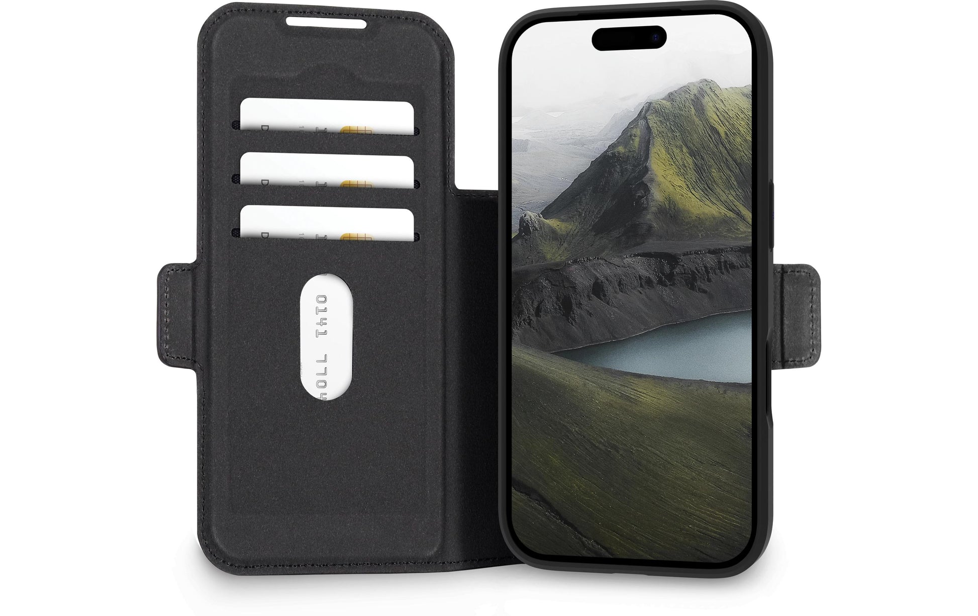 dbramante1928 Oslo Pro Wallethülle – für Apple iPhone 17 Pro, MagSafe, 3 Kartenfächer, PU, Schwarz