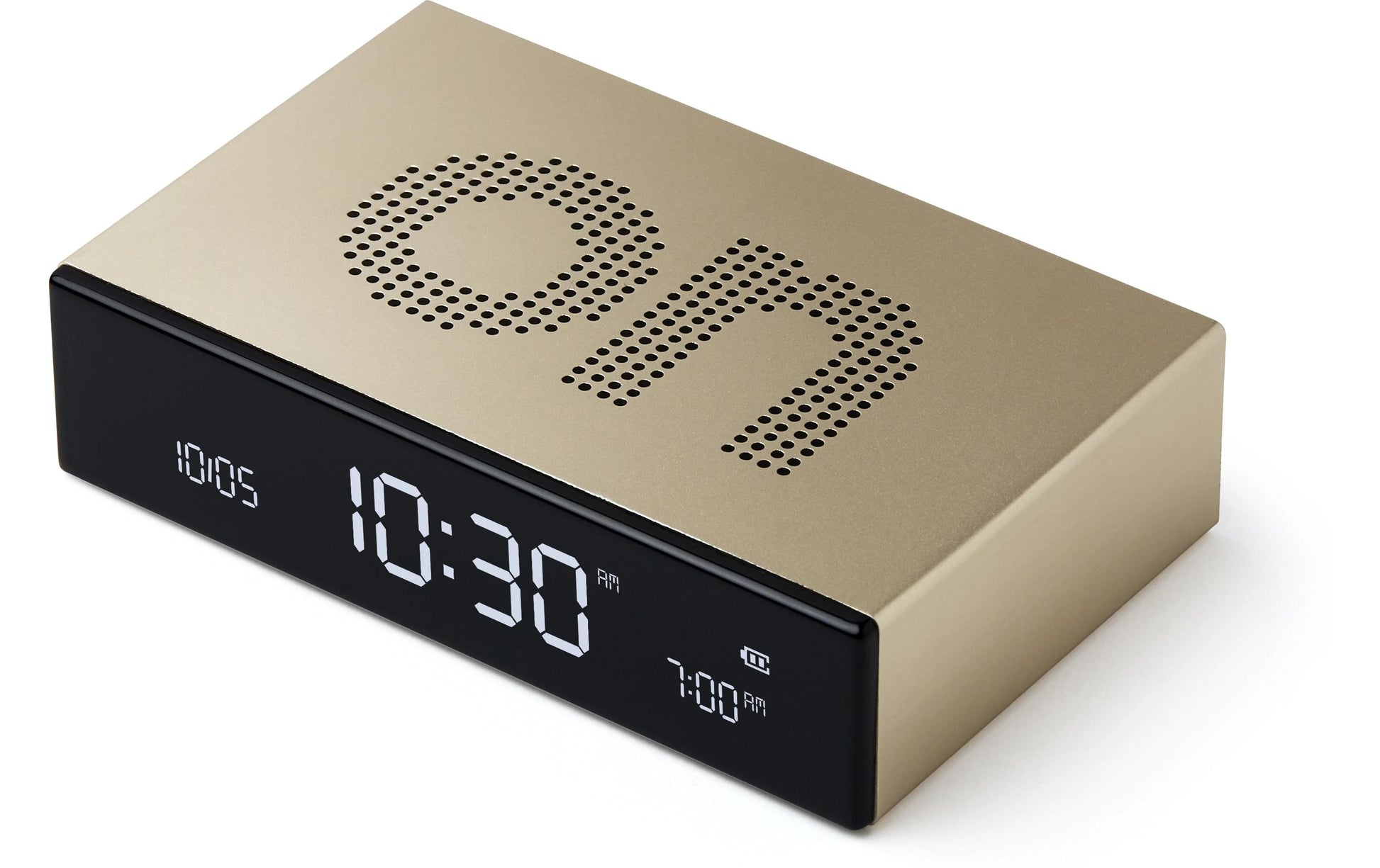 LEXON Digitalwecker – Snooze, USB, 10,4 × 2,6 × 6,5 cm, Gold