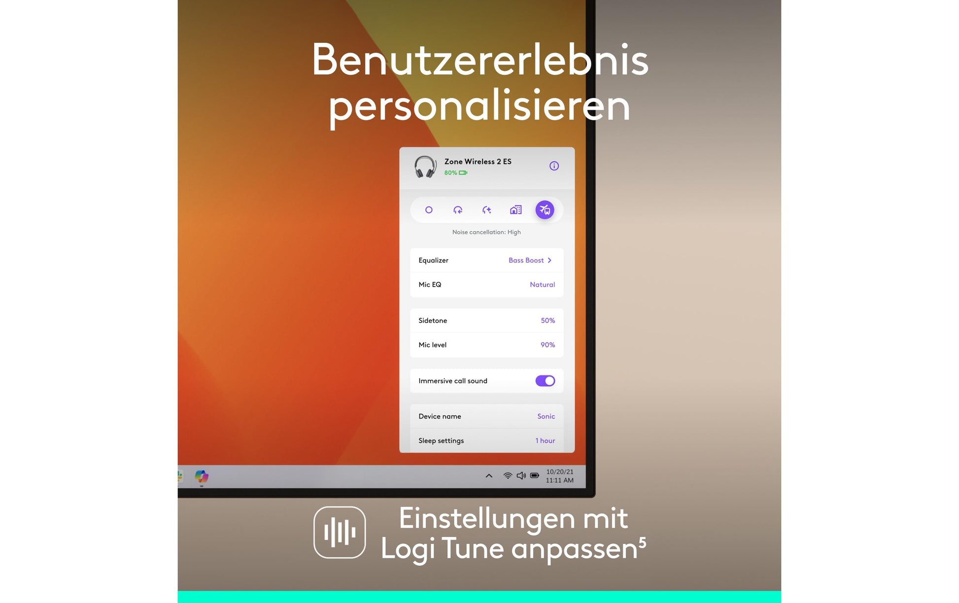 Logitech Zone Wireless 2 – Duo Over-Ear Headset – Bluetooth, mit Geräuschunterdrückung – Graphit – bis 20 h