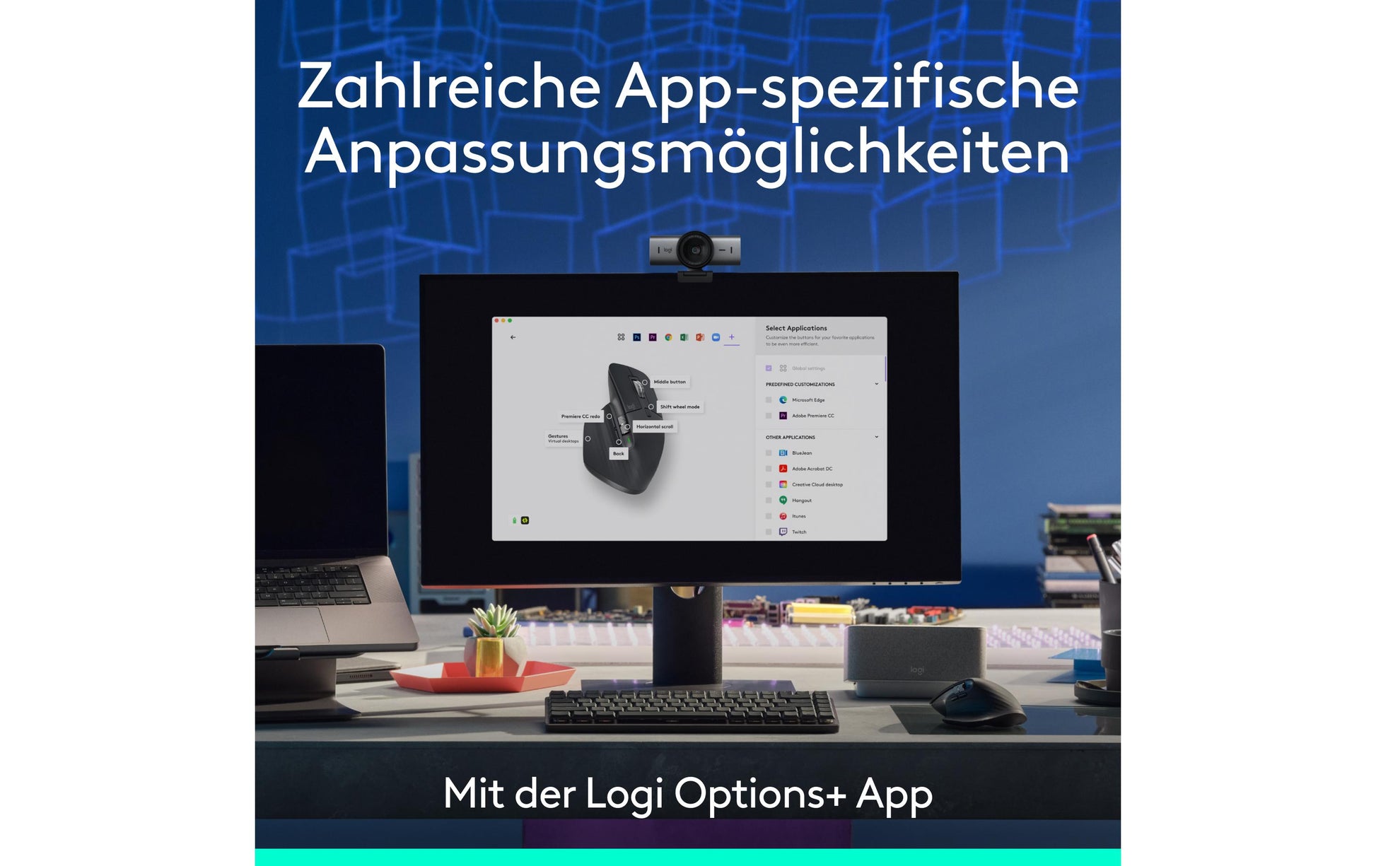 Logitech MX Master 3S – Maus – Kabellos (Bluetooth/2,4 GHz), 8000 DPI, Rechts, Graphit